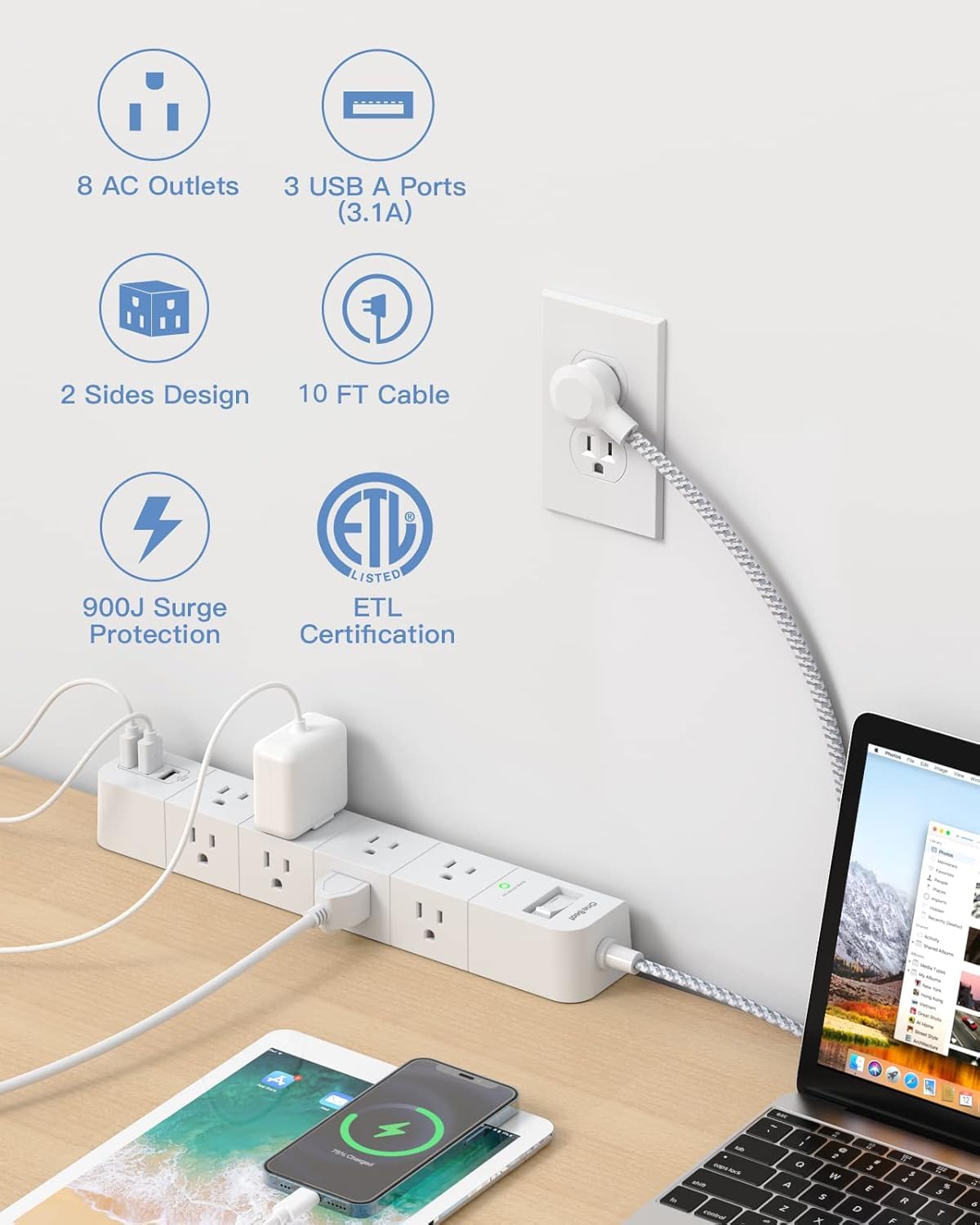 One Beat USB ports close-up demonstrating three-port charging convenience and fast top-up