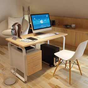 ONEGenug walnut stand doubles as a stylish desk accessory.