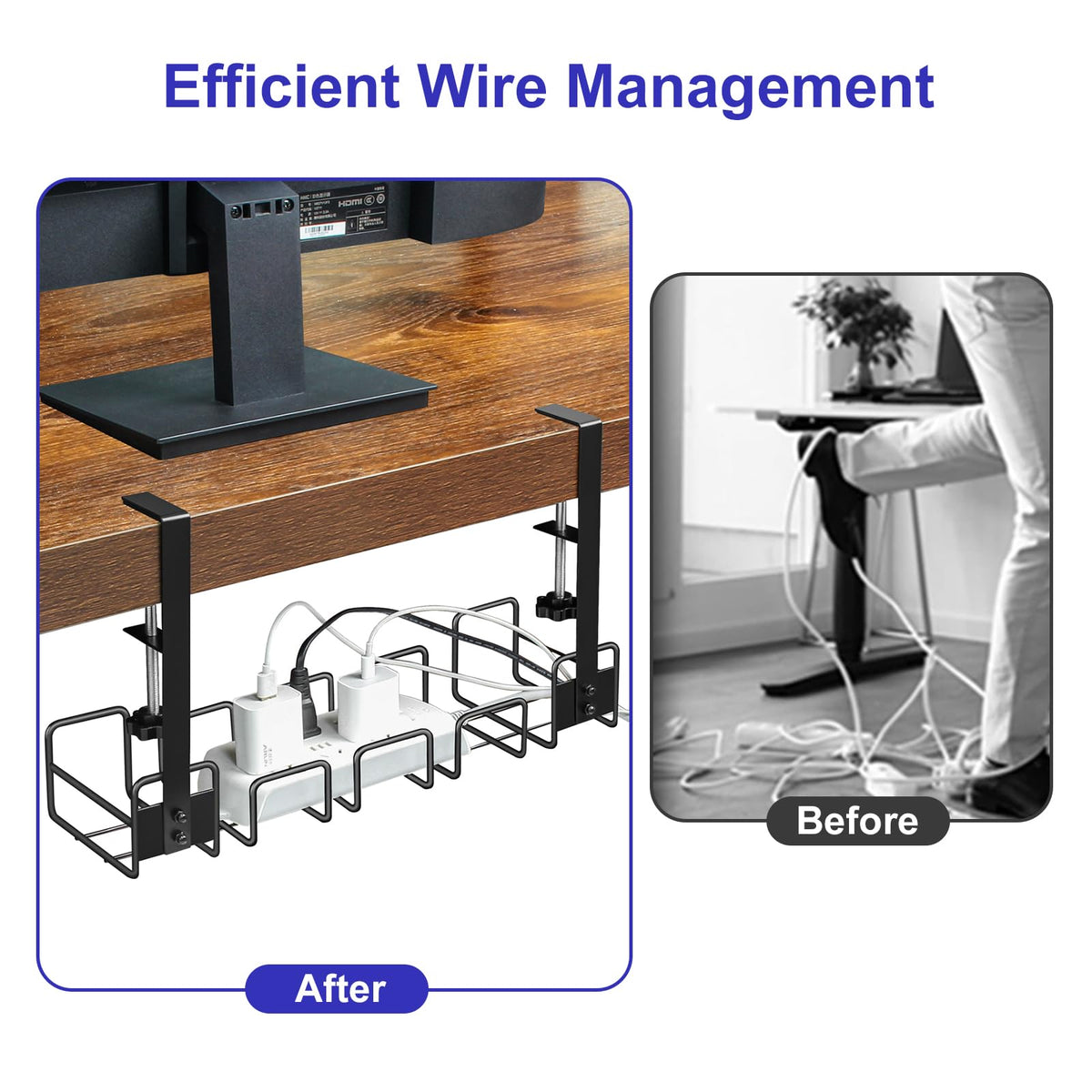 OneLeaf cable ties and adhesive clips simplify tidy routing.
