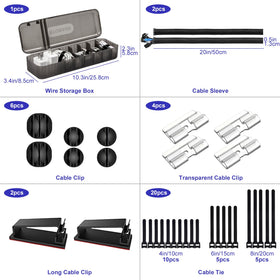OneLeaf cable sleeves and storage box provide expandable cable storage.