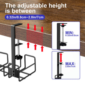 OneLeaf desk-edge clip attaches securely for sturdy under-desk mounting.