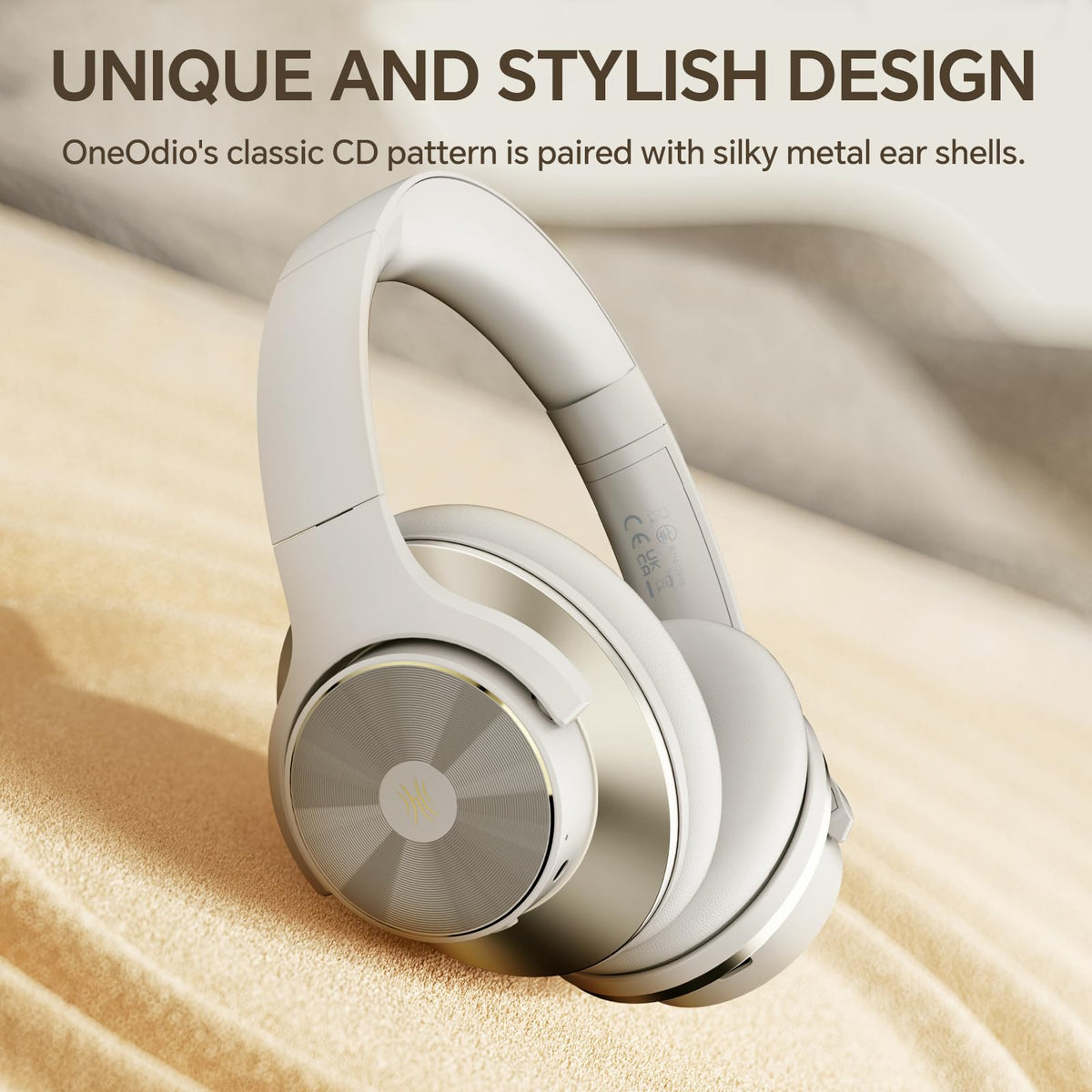 OneOdio Focus A10 gold metal shells add durable style and fingerprint resistance.