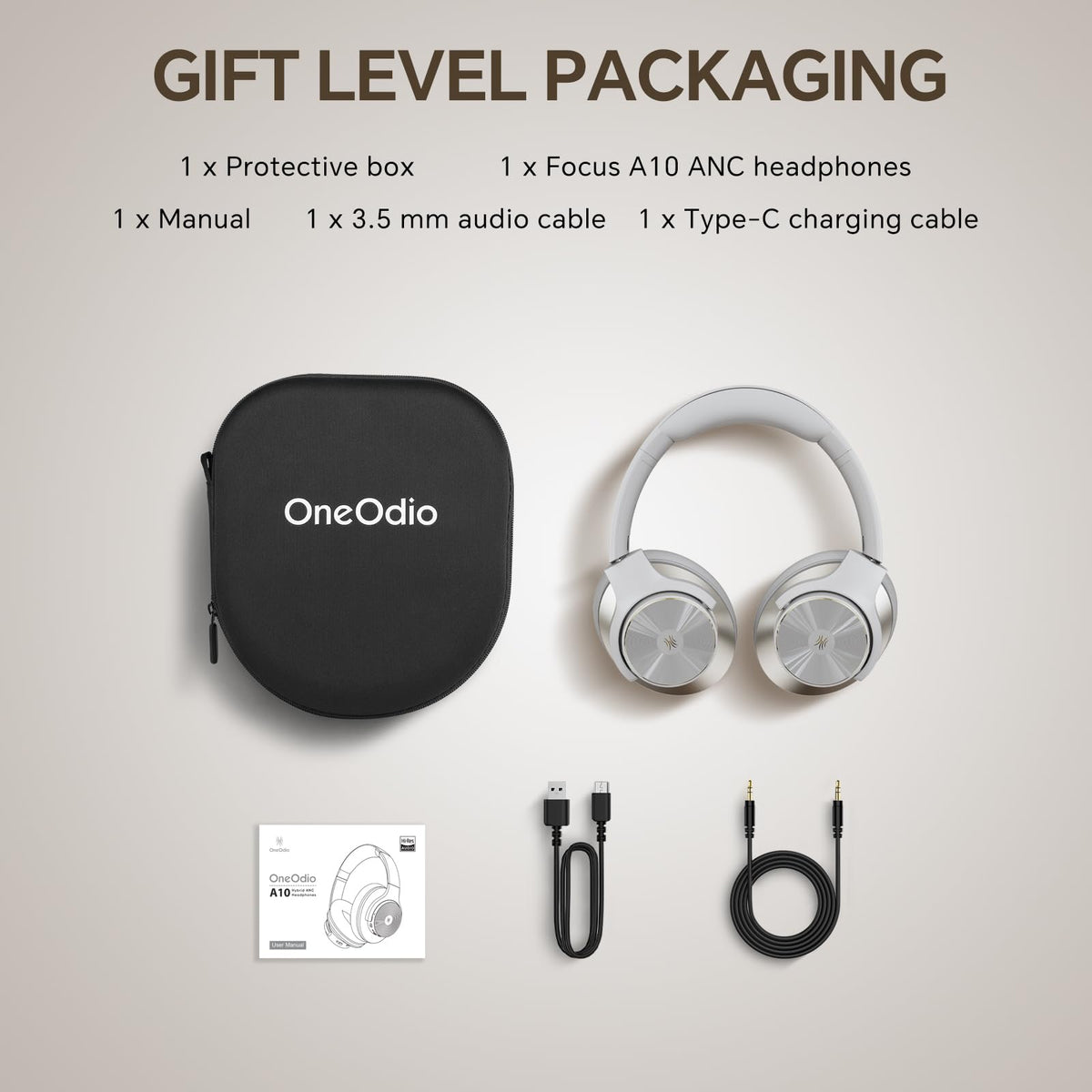 OneOdio Focus A10 comfortable over-ear cushions and adjustable headband for long sessions.