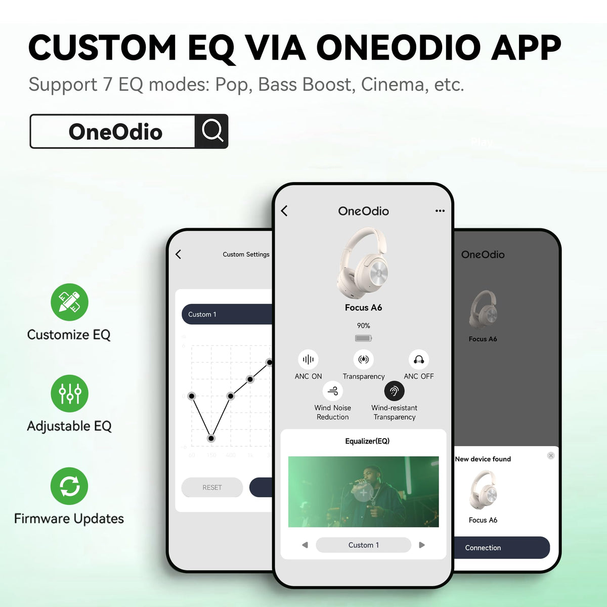 OneOdio Focus A6 dual‑microphone ENC improving call clarity in noise