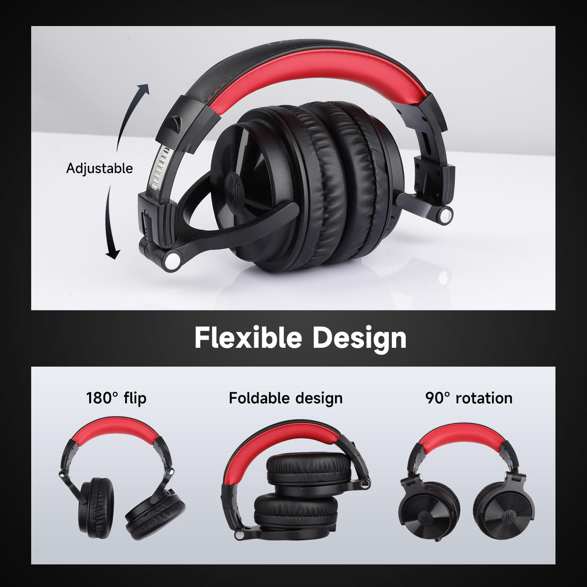 OneOdio wired connection with 3.5mm cable, uninterrupted listening advantage