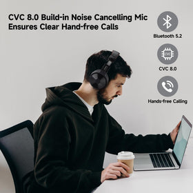 OneOdio connected with 3.5mm cable showing wired unlimited playback