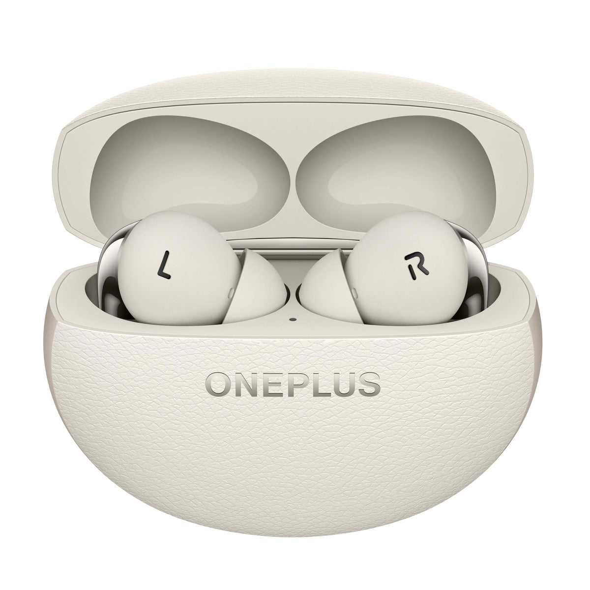 OnePlus Buds Pro 3 Lunar Radiance charging case with on-the-go charging.
