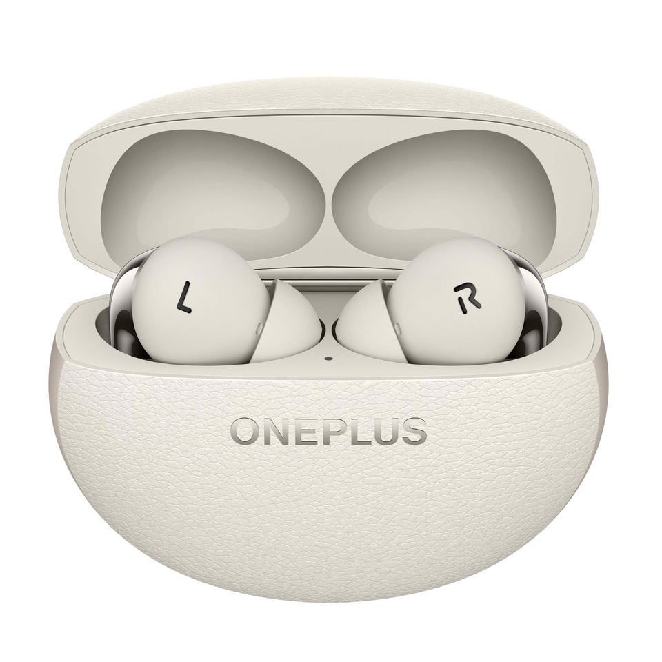 OnePlus Buds Pro 3 Lunar Radiance charging case with on-the-go charging.