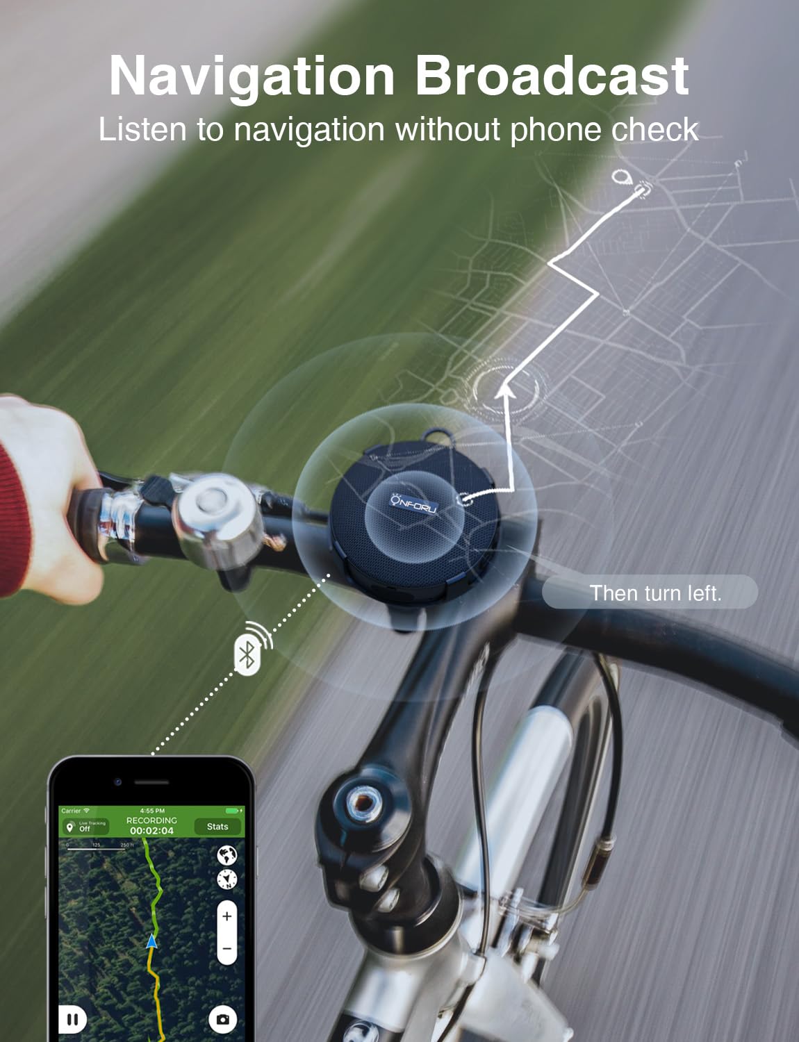 Onforu mounted on bicycle handlebar demonstrating secure attachment