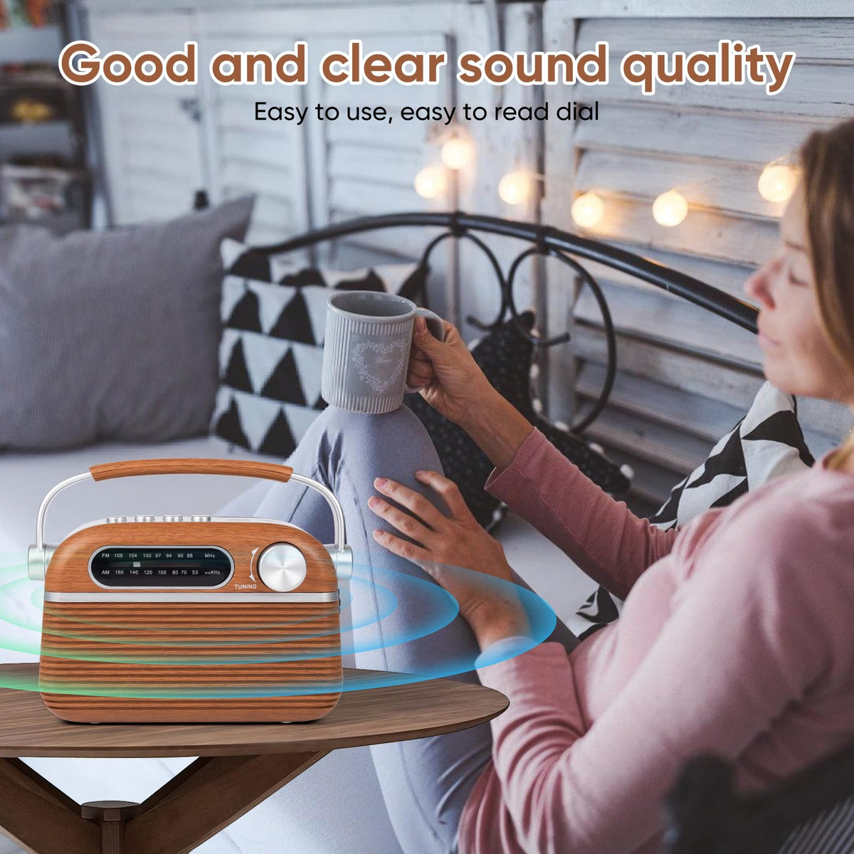 ONGTEED retro radio battery option keeps listening on the go