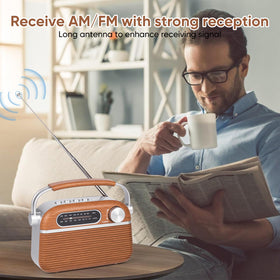 ONGTEED retro radio Bluetooth ready for wireless music streaming