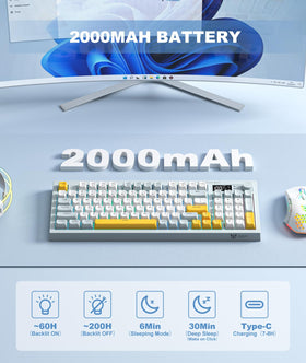 ONIKUMA keyboard on desk setup demonstrating tri-mode connectivity benefits