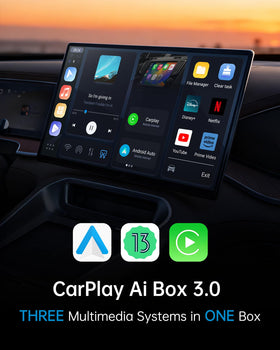 ONINCE Magic Box 3.0 Pro dashboard display shows wireless CarPlay setup.
