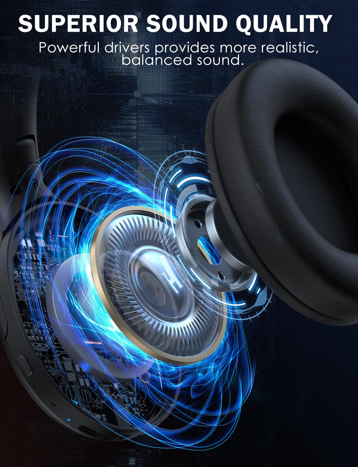 ONITOON 90° rotatable earcup detail showing swivel mechanism for comfortable fit