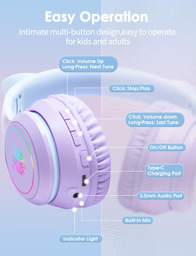Child using ONITOON headphones with tablet for learning and entertainment