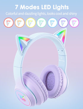 ONITOON headphones LED lights pulsing to music, enhances visual play experience