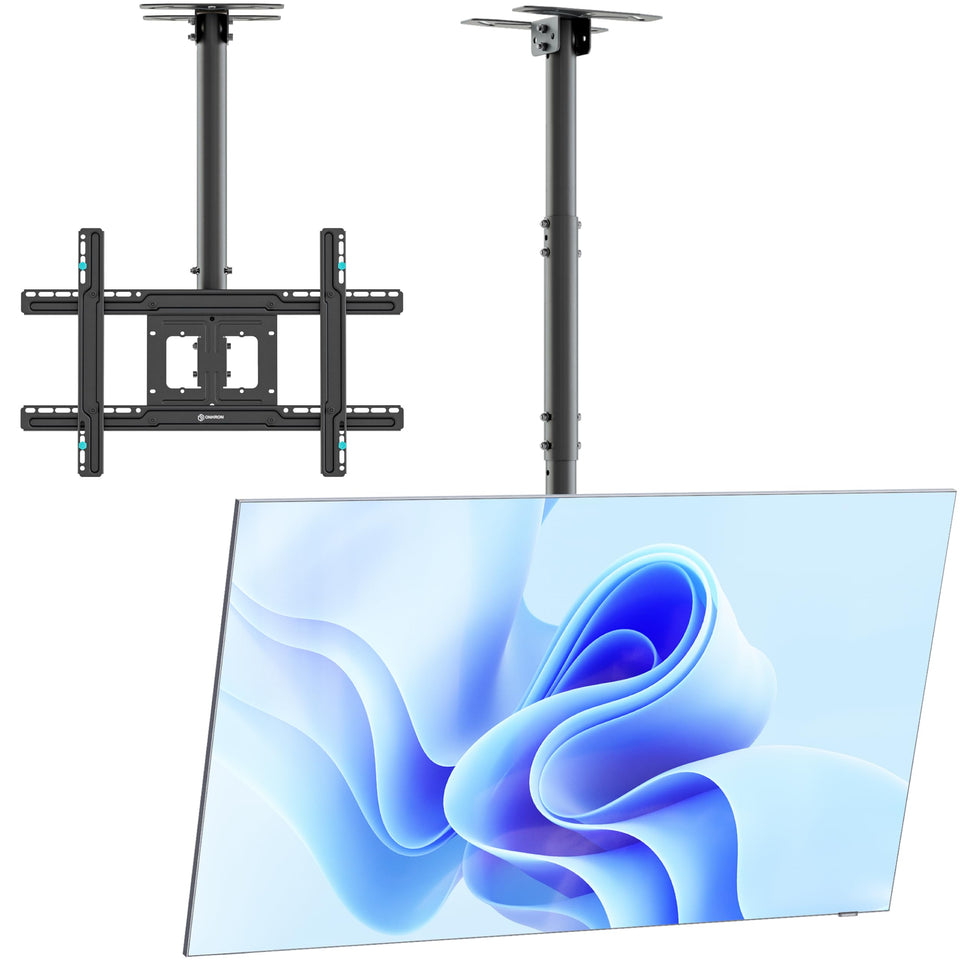 ONKRON ceiling mount for 32-80 inch TVs, full motion for flexible viewing.
