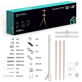 ONKRON easel TV stand cable clips keep wires organized