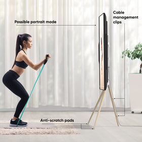 ONKRON easel TV stand corner-friendly base for tight spaces