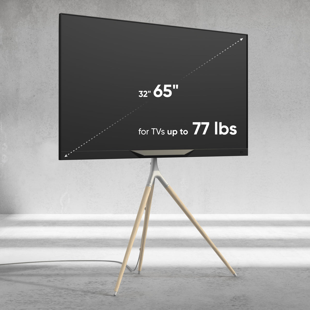 ONKRON easel TV stand swivels 180 degrees for flexible viewing