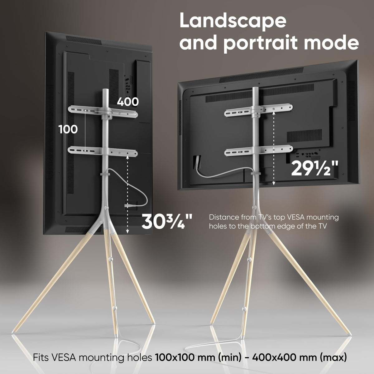 ONKRON easel TV stand supports VESA up to 400x400 for versatile mounts