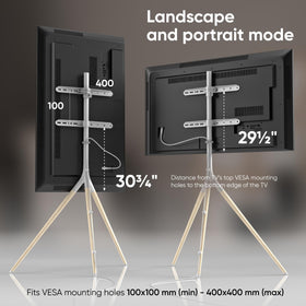 ONKRON easel TV stand supports VESA up to 400x400 for versatile mounts
