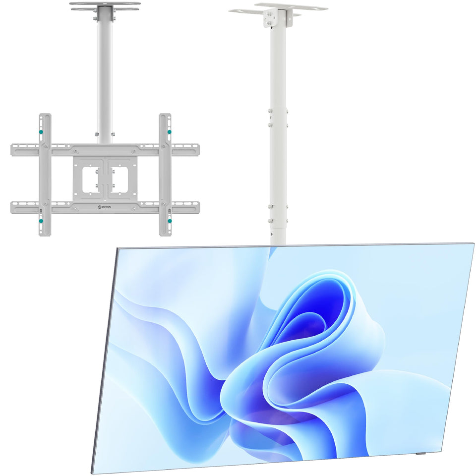 ONKRON N1L-W ceiling mount for 32-80 inch TVs with flexible viewing angles.