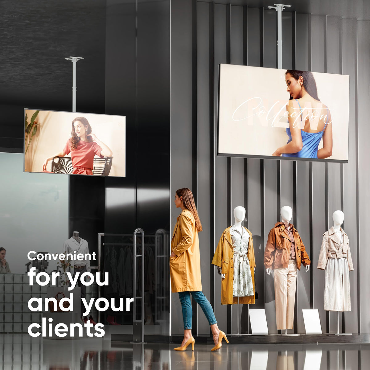 ONKRON N1L-W height-adjustable design for varying ceiling heights.