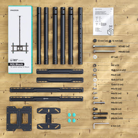 Includes hardware and padding to protect screens during installation.