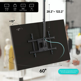 VESA compatibility 100x100 to 600x400 fits many displays.