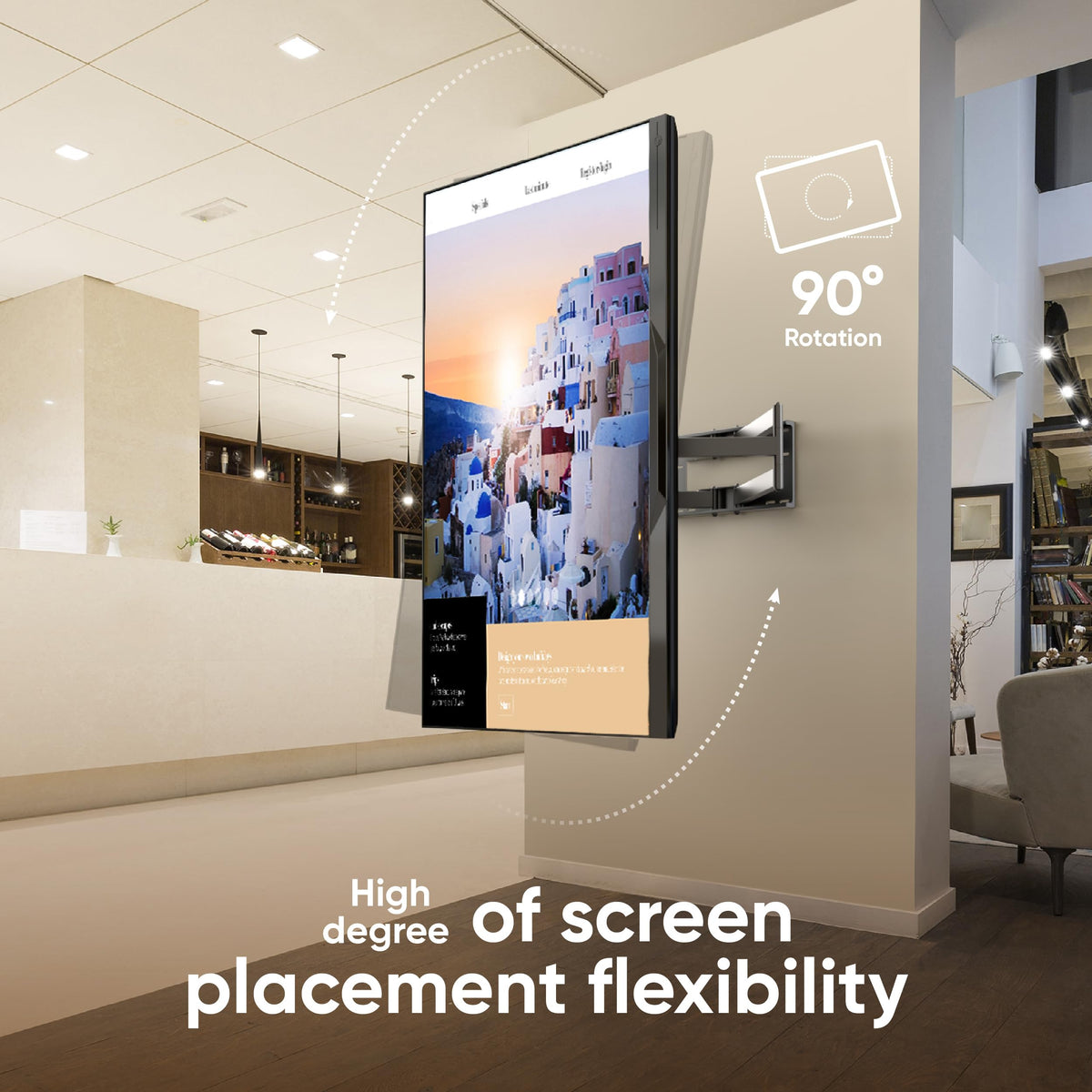 ONKRON supports VESA patterns up to 800x600 for large displays.