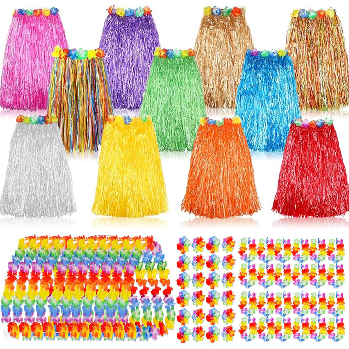 ONKULL Hawaiian luau skirt in vibrant colors for festive beach party decor