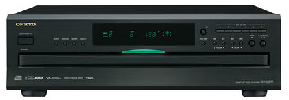 Onkyo DX-C390-B front panel with brushed aluminum finish for premium aesthetics.