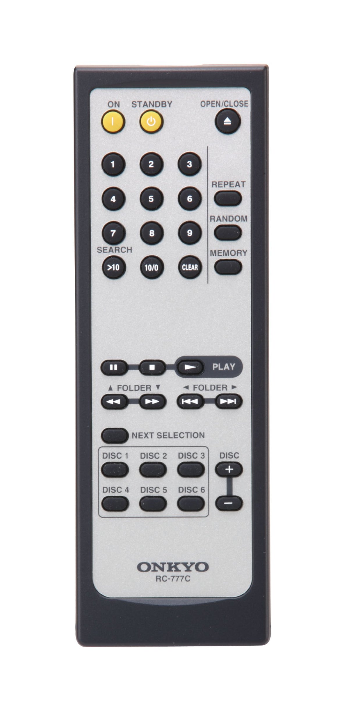 Onkyo DX-C390-B six-disc carousel enables easy loading and seamless switching.
