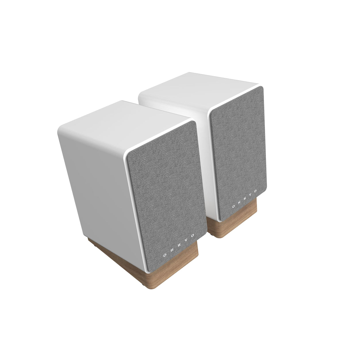 Onkyo GX-30ARC powered monitors white front view for desks and studios