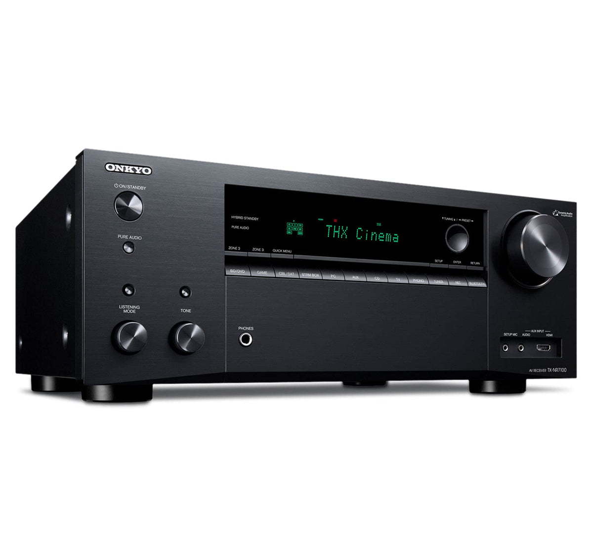 Onkyo TX-NR7100 Dirac mic setup demonstrating room correction for balanced sound