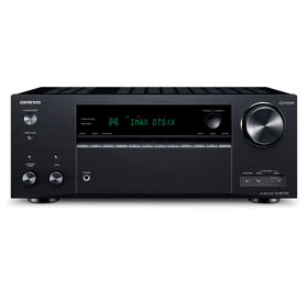 Onkyo TX-NR7100 front panel with THX badge for cinematic setup