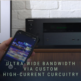 Onkyo TX-RZ30 Dirac Live interface showing room correction