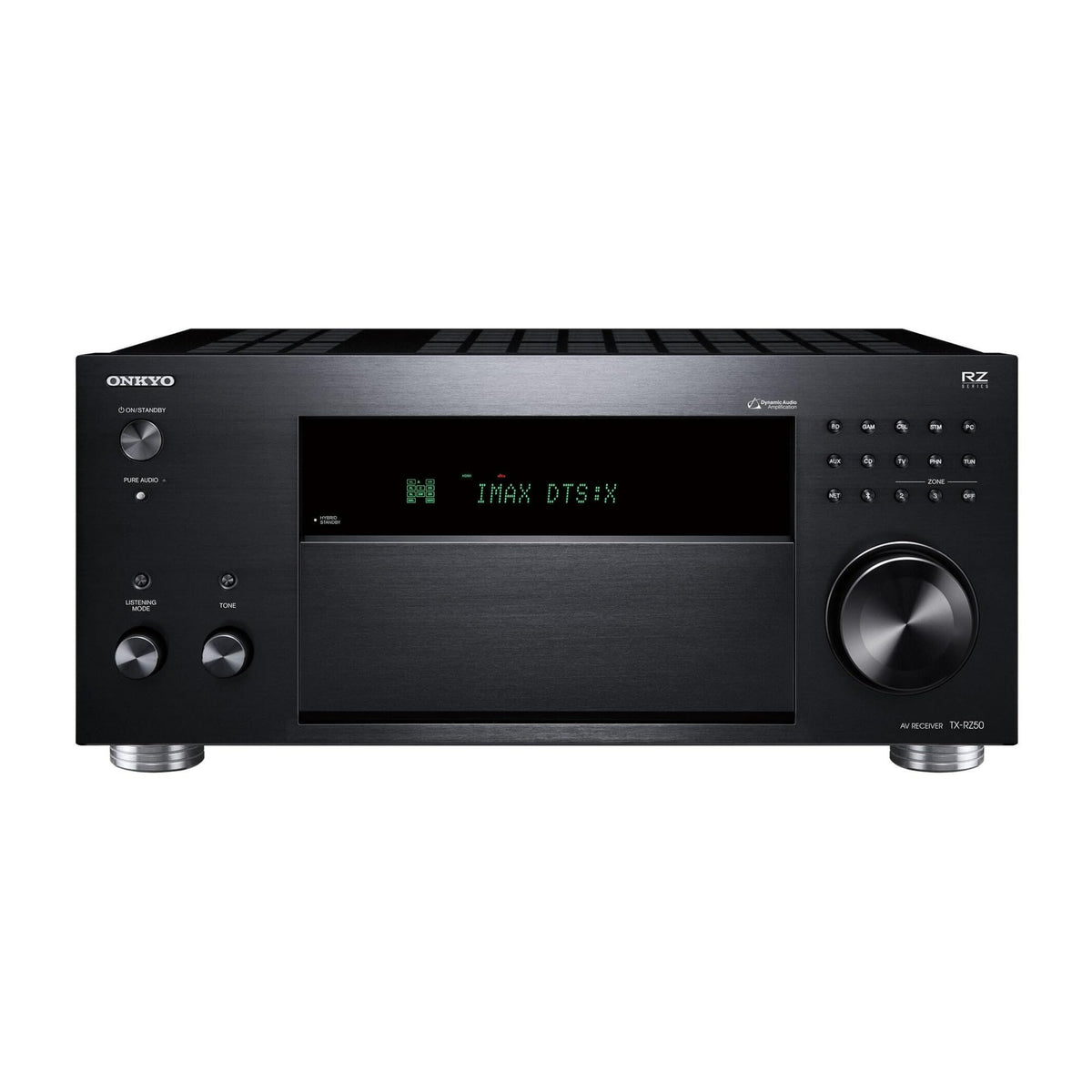 Onkyo TX-RZ50 front view for quick setup and easy access.