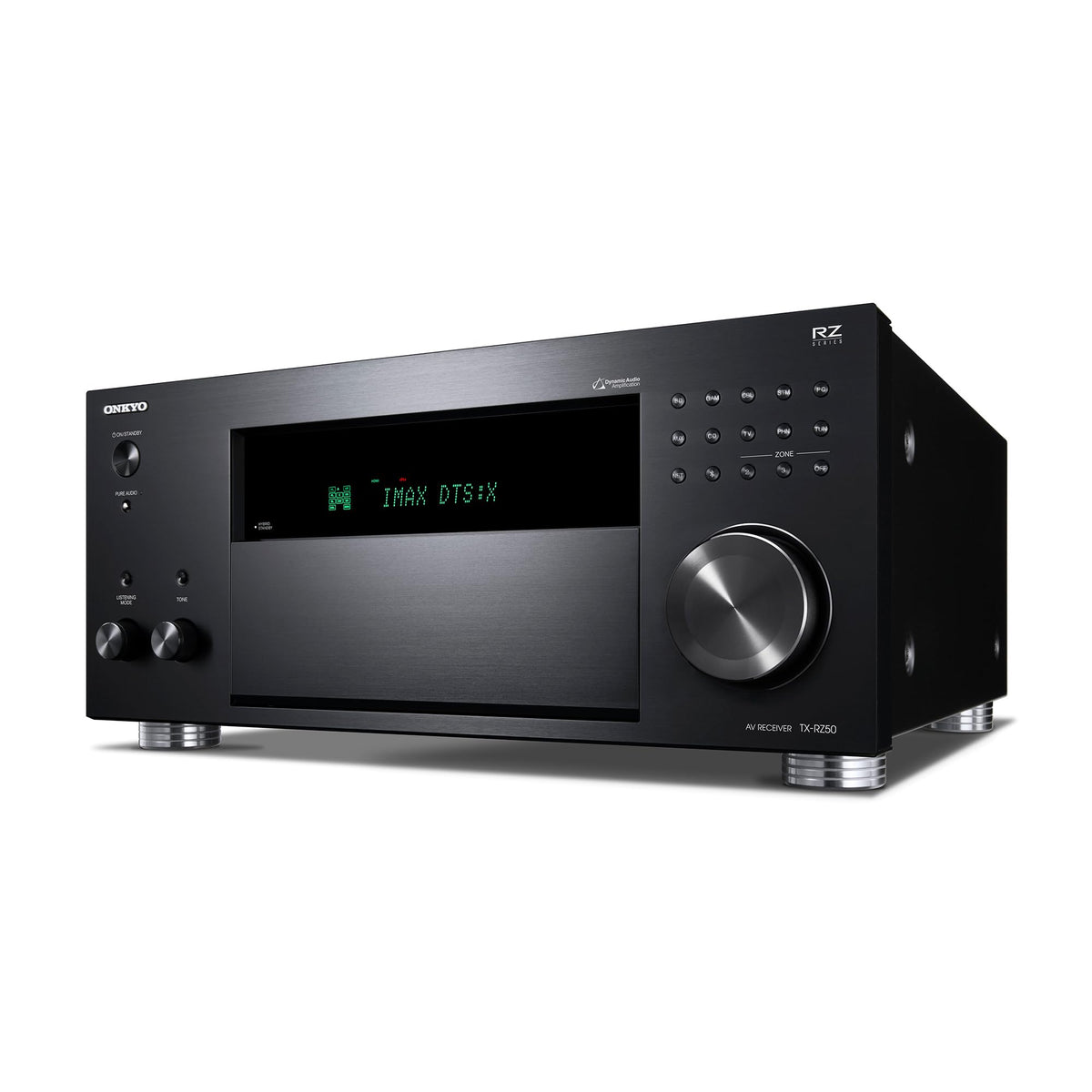 Onkyo TX-RZ50 front view highlights power and build quality for home theaters