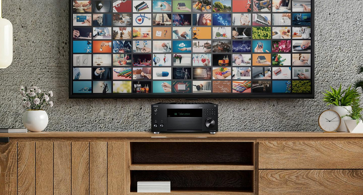 Onkyo TX-RZ50 room setup in living room for optimized sound