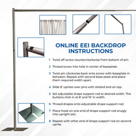 OnlineEEI drapes sold separately for customizable looks.