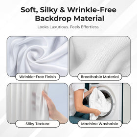 OnlineEEI fixed height backdrop frame stands at seven feet ten inches.