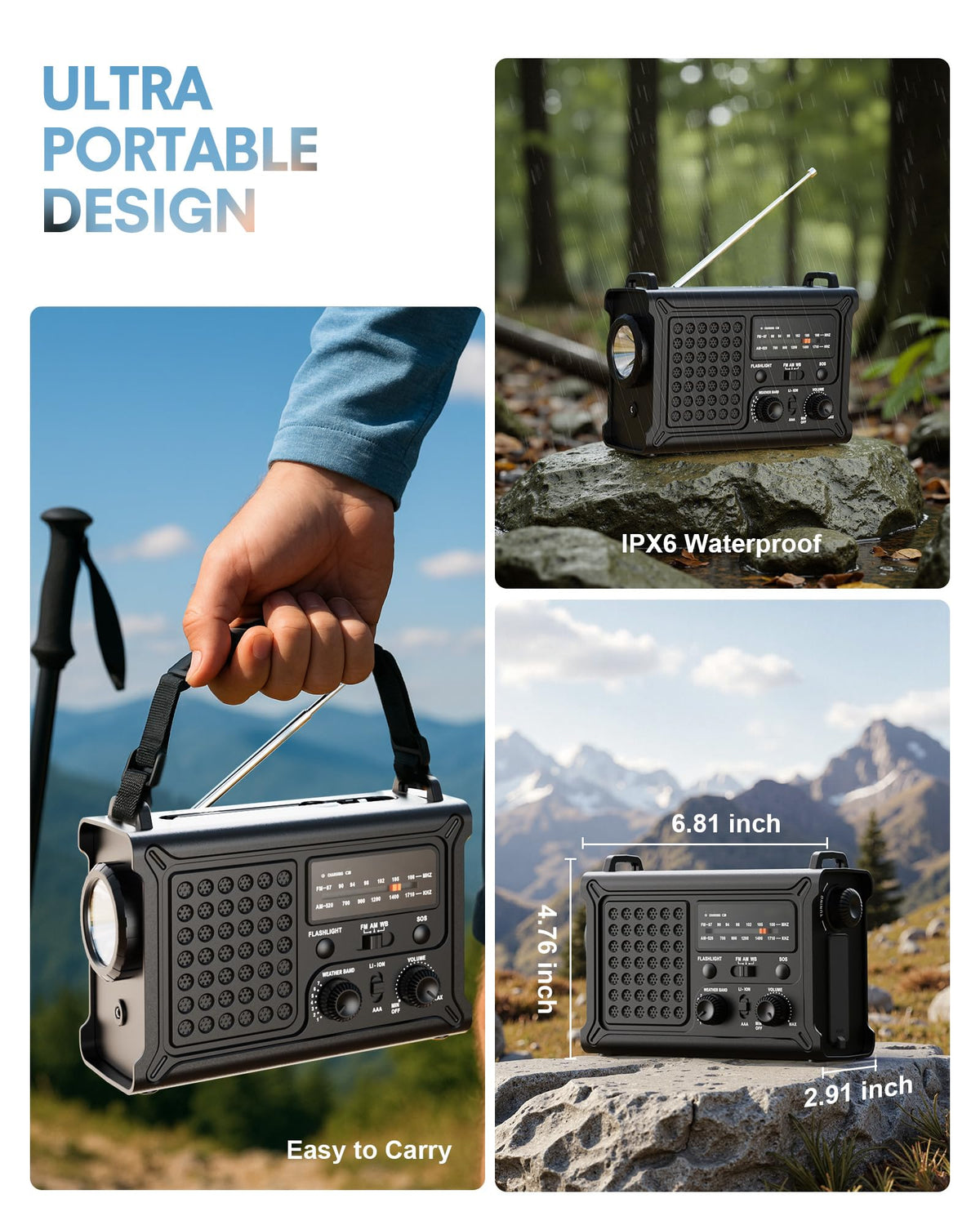 OnLyee charging ports showing USB and battery options for versatile power