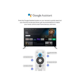 ONN Android TV home screen on TV showing app access and content discovery