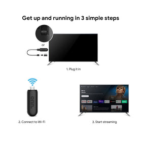 ONN streaming stick in living room setup displaying effortless streaming