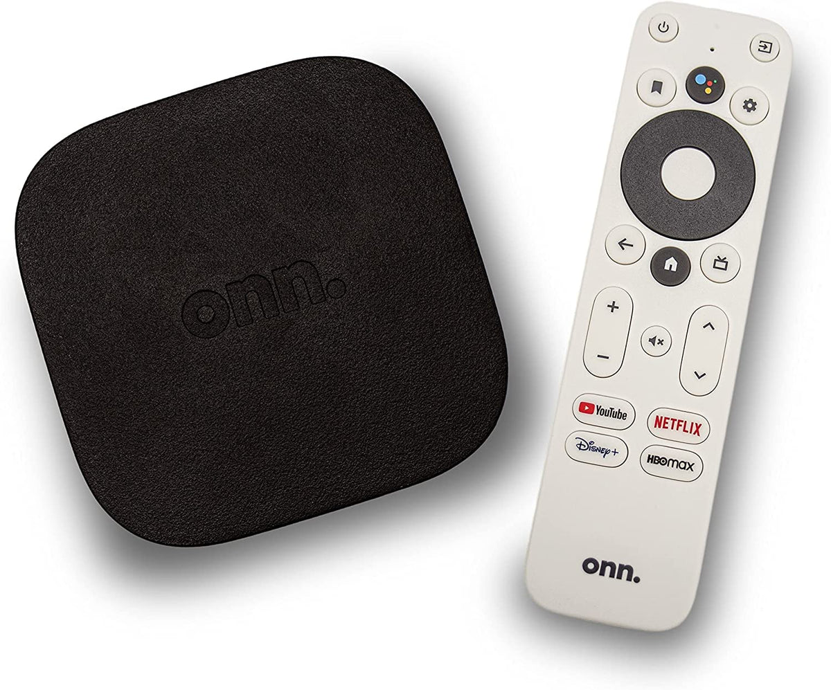 ONN front panel showing compact 4K streamer and indicator light benefit