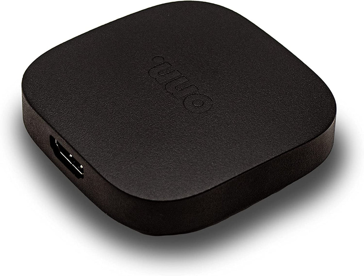 ONN voice remote closeup with Google Assistant button for hands-free control