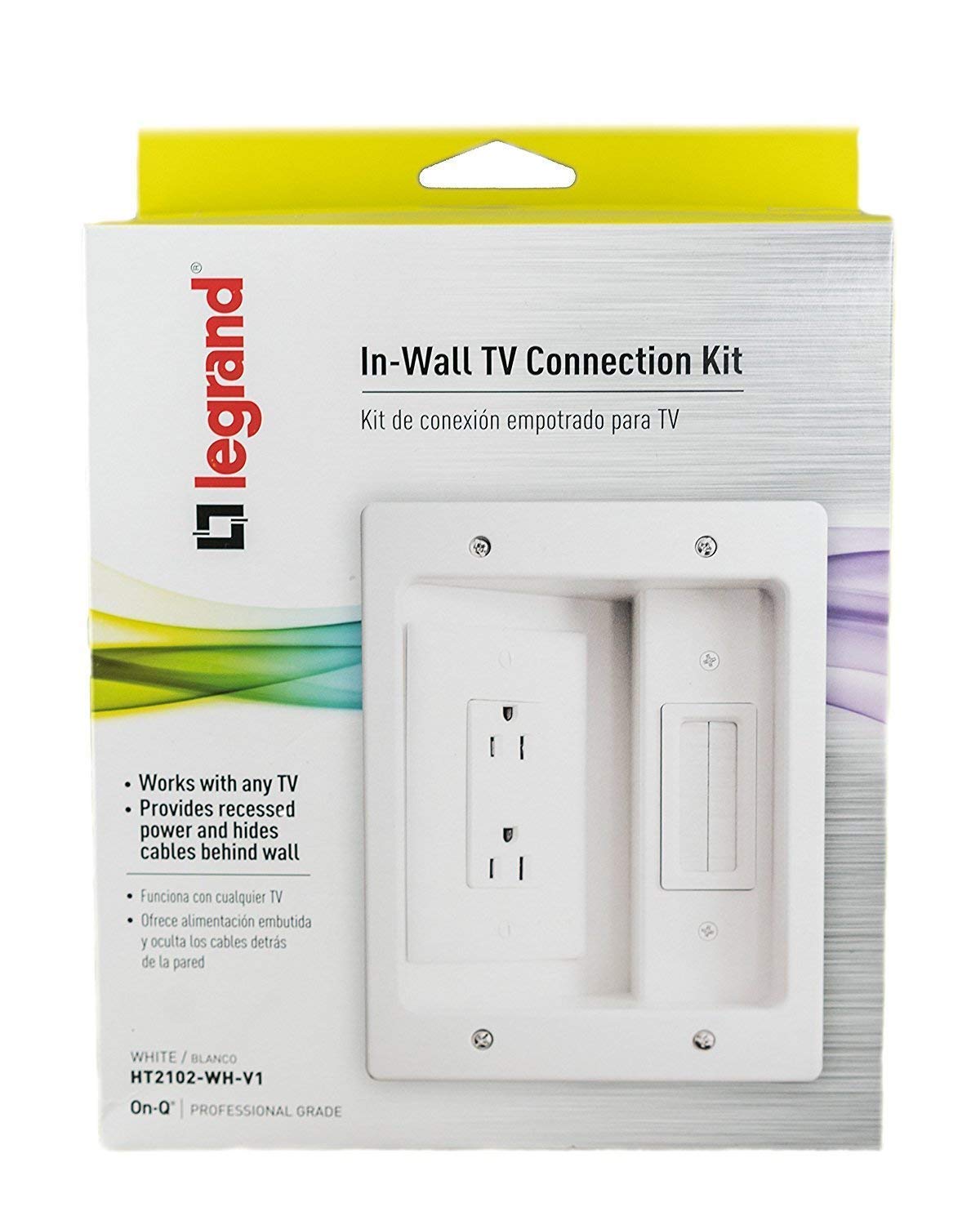 On-Q decorator receptacle mounted flush for professional finish