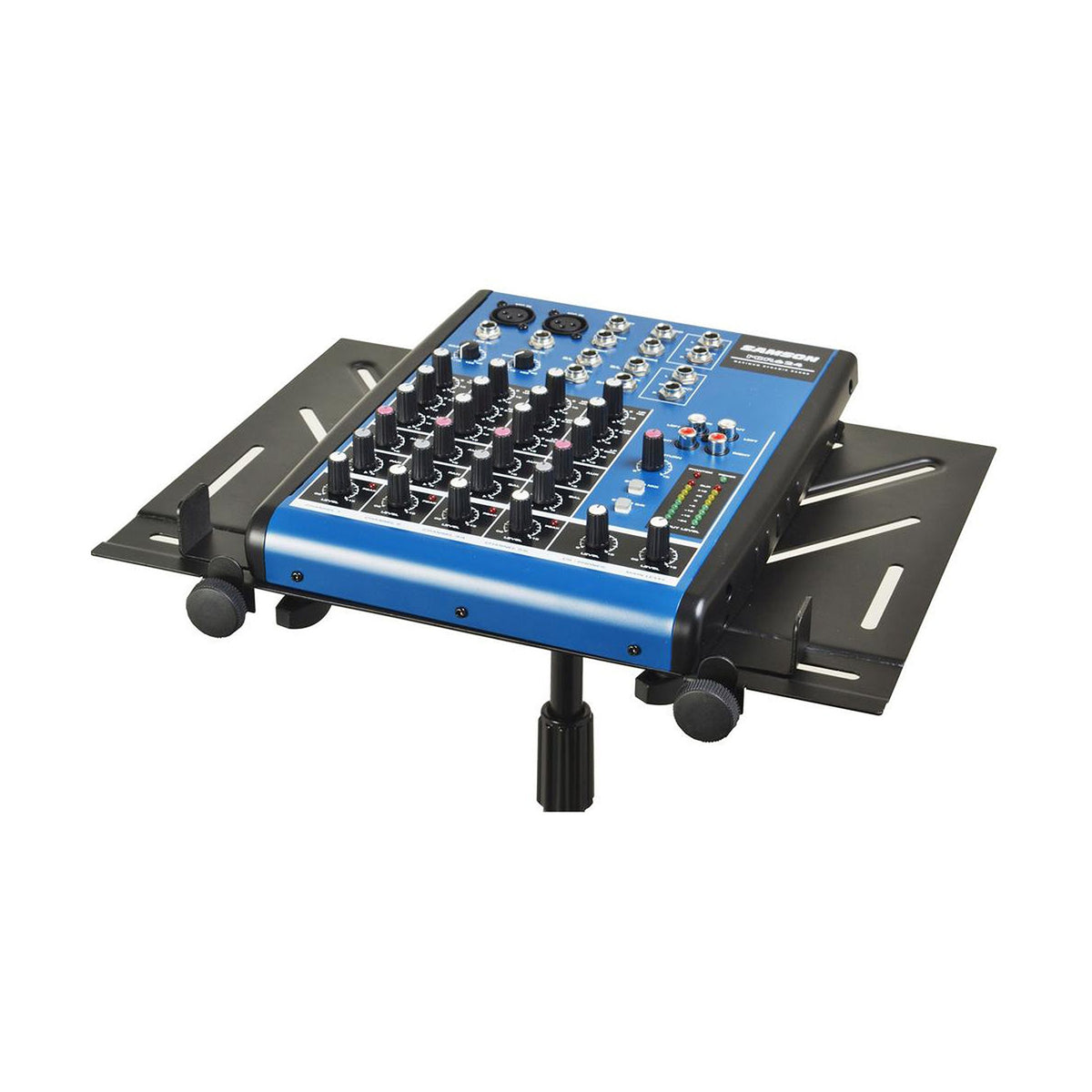 OnStage MSA5000 tabs secure devices on the tray from rear, side, and front